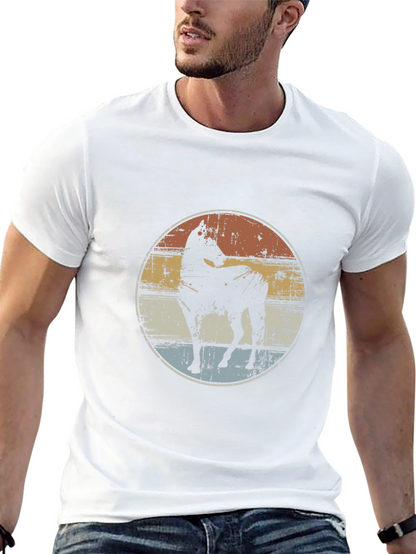 Retro Horse Graphic Tee - Black Cotton T-Shirt