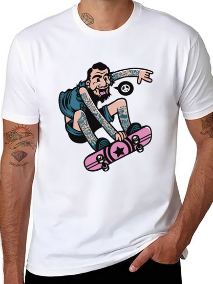 Skateboarder Graphic Tee - Black