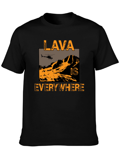 Lava is Everywhere Graphic T-Shirt - Black Cotton Blend