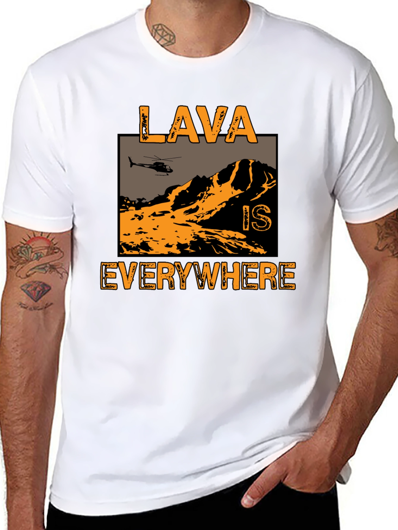 Lava is Everywhere Graphic T-Shirt - Black Cotton Blend