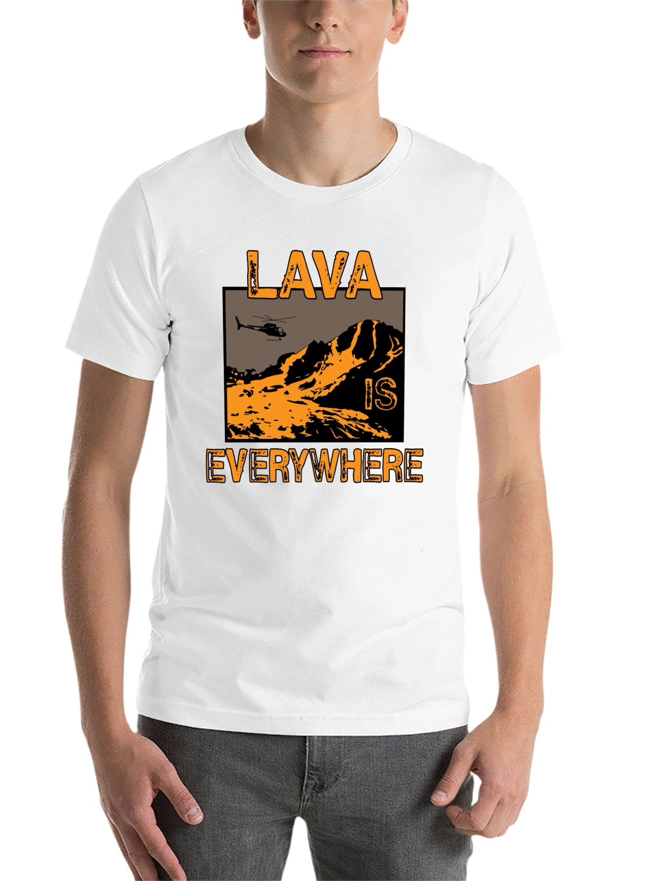 Lava is Everywhere Graphic T-Shirt - Black Cotton Blend
