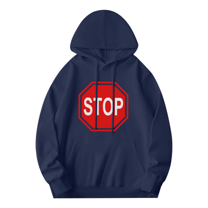 Retro Stop Sign Vintage Hoodie, Soft Comfort Street Outfit