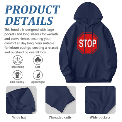 Retro Stop Sign Vintage Hoodie, Soft Comfort Street Outfit