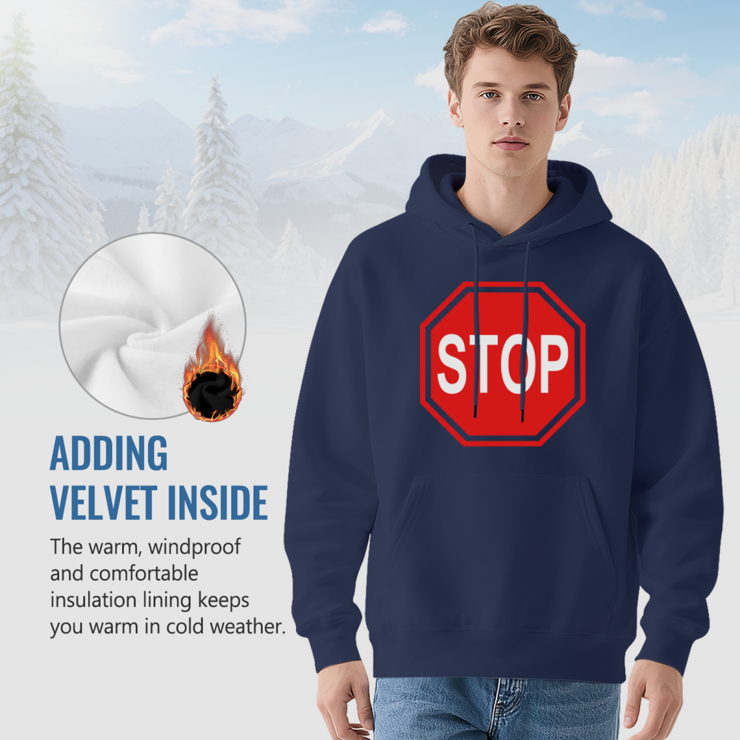 Retro Stop Sign Vintage Hoodie, Soft Comfort Street Outfit