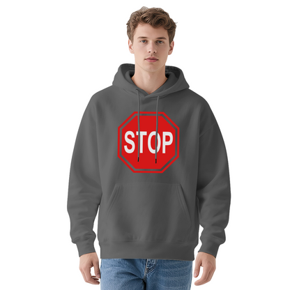 Retro Stop Sign Vintage Hoodie, Soft Comfort Street Outfit