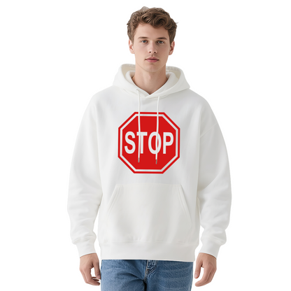 Retro Stop Sign Vintage Hoodie, Soft Comfort Street Outfit