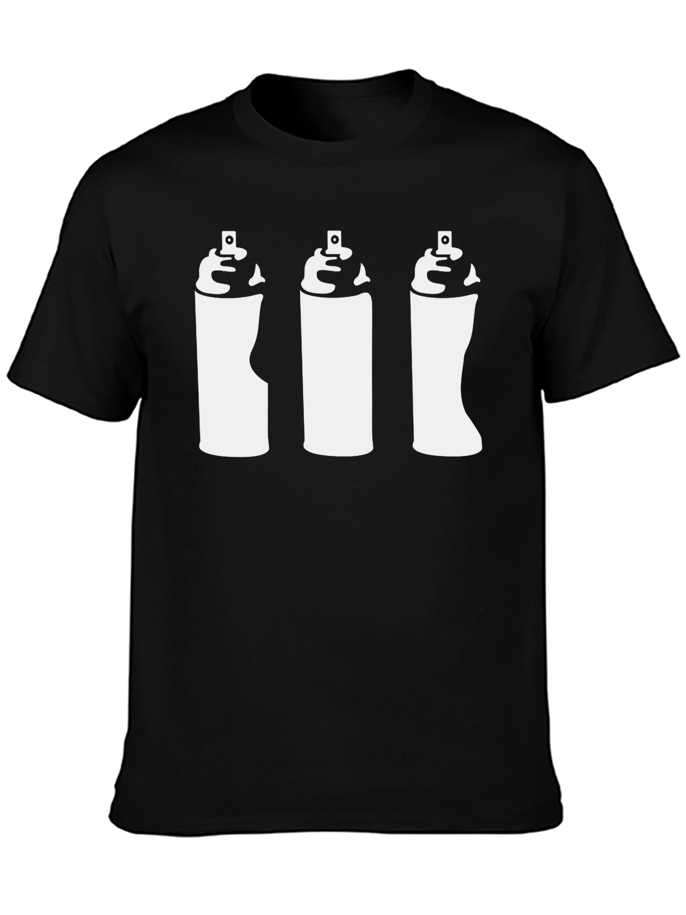Spray Paint Graphic Tee - Black Cotton T-Shirt