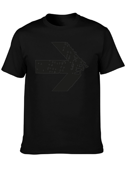 Distressed Arrow Graphic T-Shirt - Mens Casual Black Tee