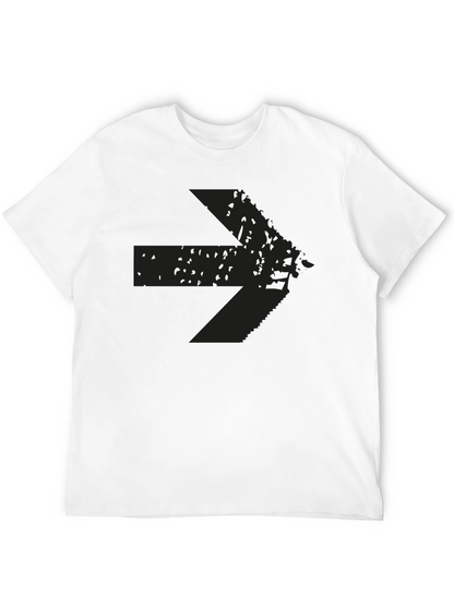 Distressed Arrow Graphic T-Shirt - Mens Casual Black Tee