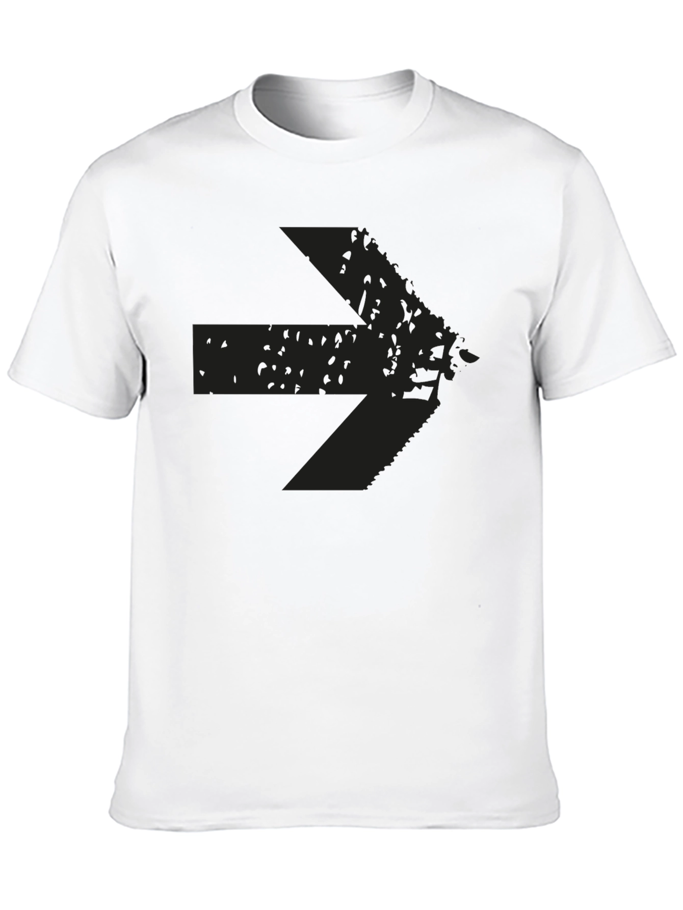 Distressed Arrow Graphic T-Shirt - Mens Casual Black Tee