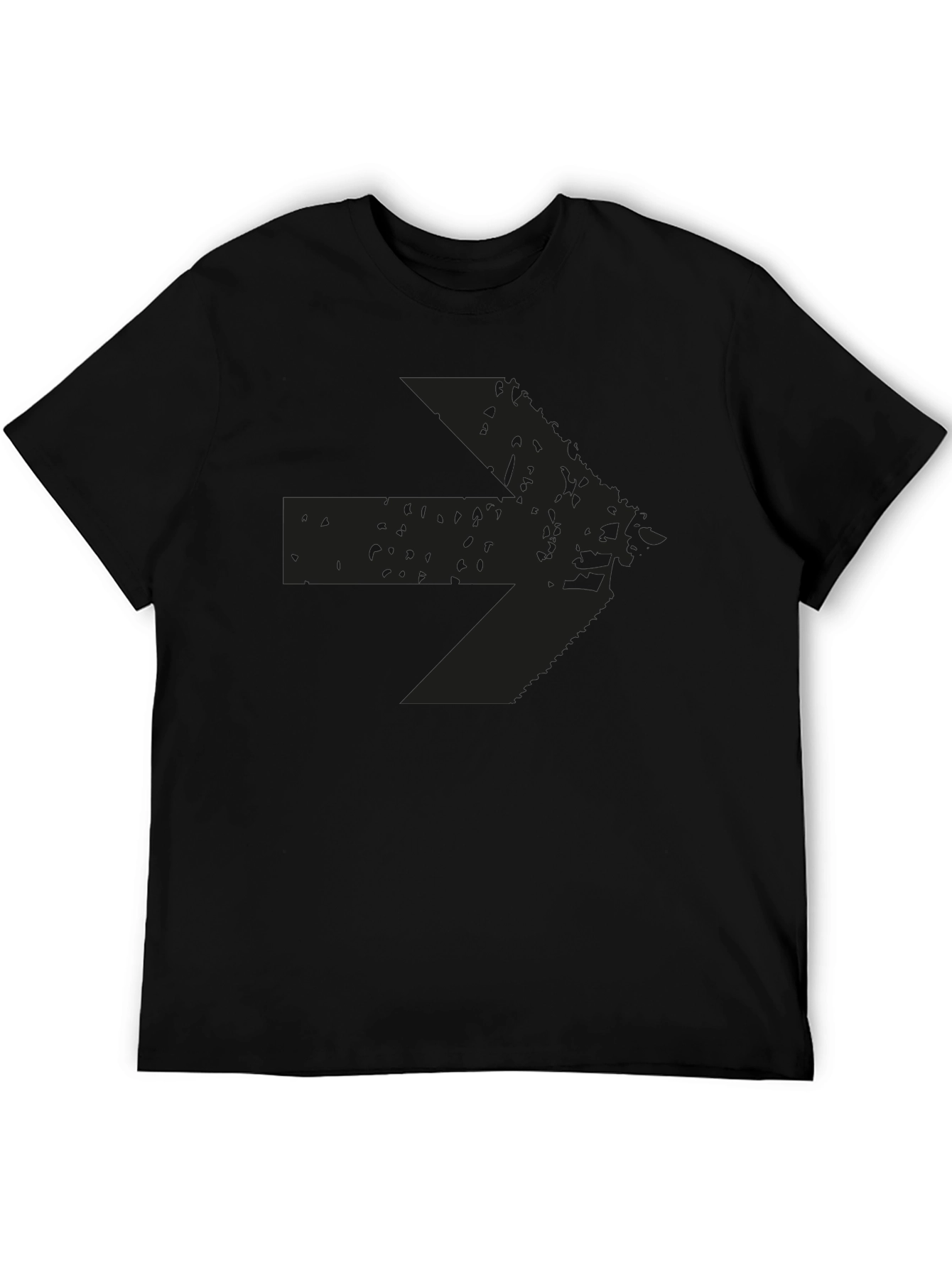 Distressed Arrow Graphic T-Shirt - Mens Casual Black Tee
