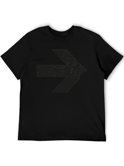 Distressed Arrow Graphic T-Shirt - Mens Casual Black Tee