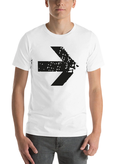 Distressed Arrow Graphic T-Shirt - Mens Casual Black Tee