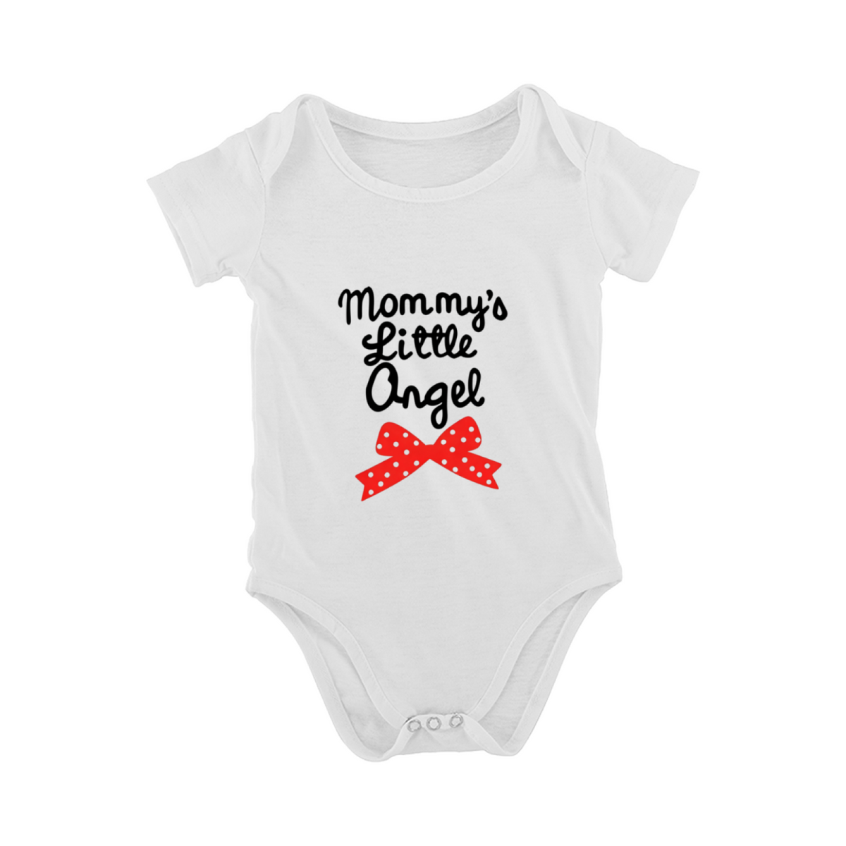 Mommy¡¯s Little Angel Red Polka Dot Bow Girl Bodysuit
