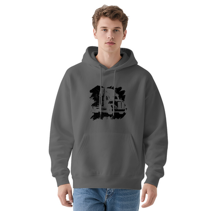 Vintage Big Rig Truck Sketch White Hoodie, Cozy Casual Men¡¯s Street Pullover