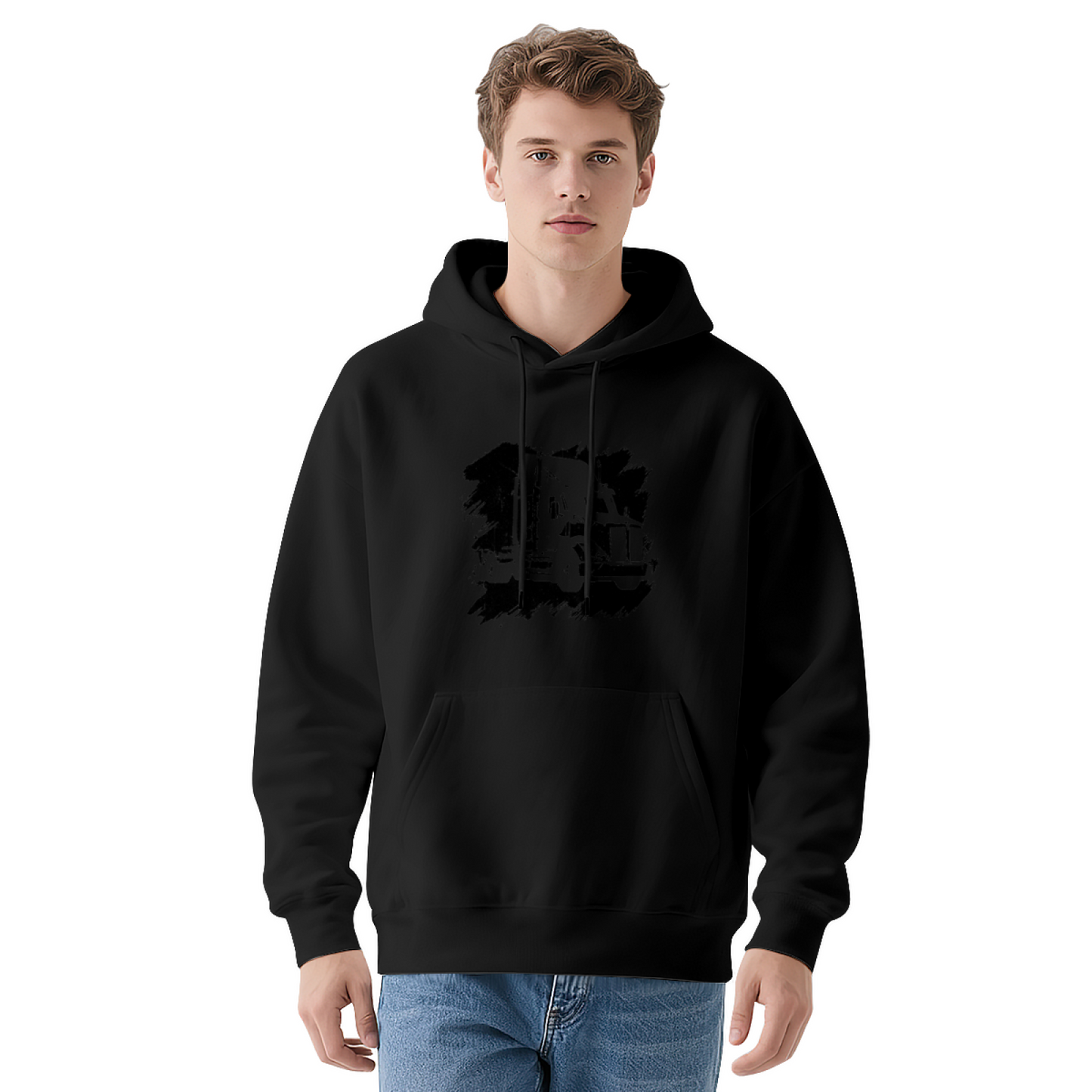 Vintage Big Rig Truck Sketch White Hoodie, Cozy Casual Men¡¯s Street Pullover