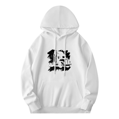 Vintage Big Rig Truck Sketch White Hoodie, Cozy Casual Men¡¯s Street Pullover