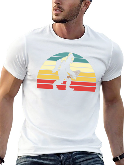 Bigfoot Sunset T-Shirt - Retro Sasquatch Tee