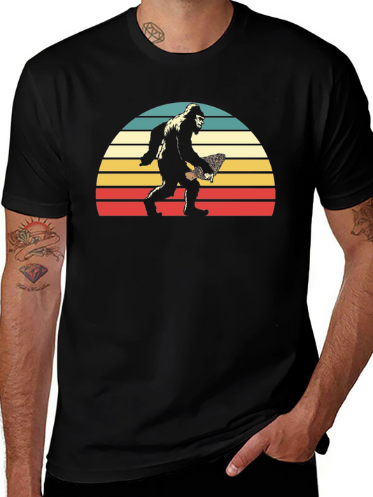 Bigfoot Sunset T-Shirt - Retro Sasquatch Tee
