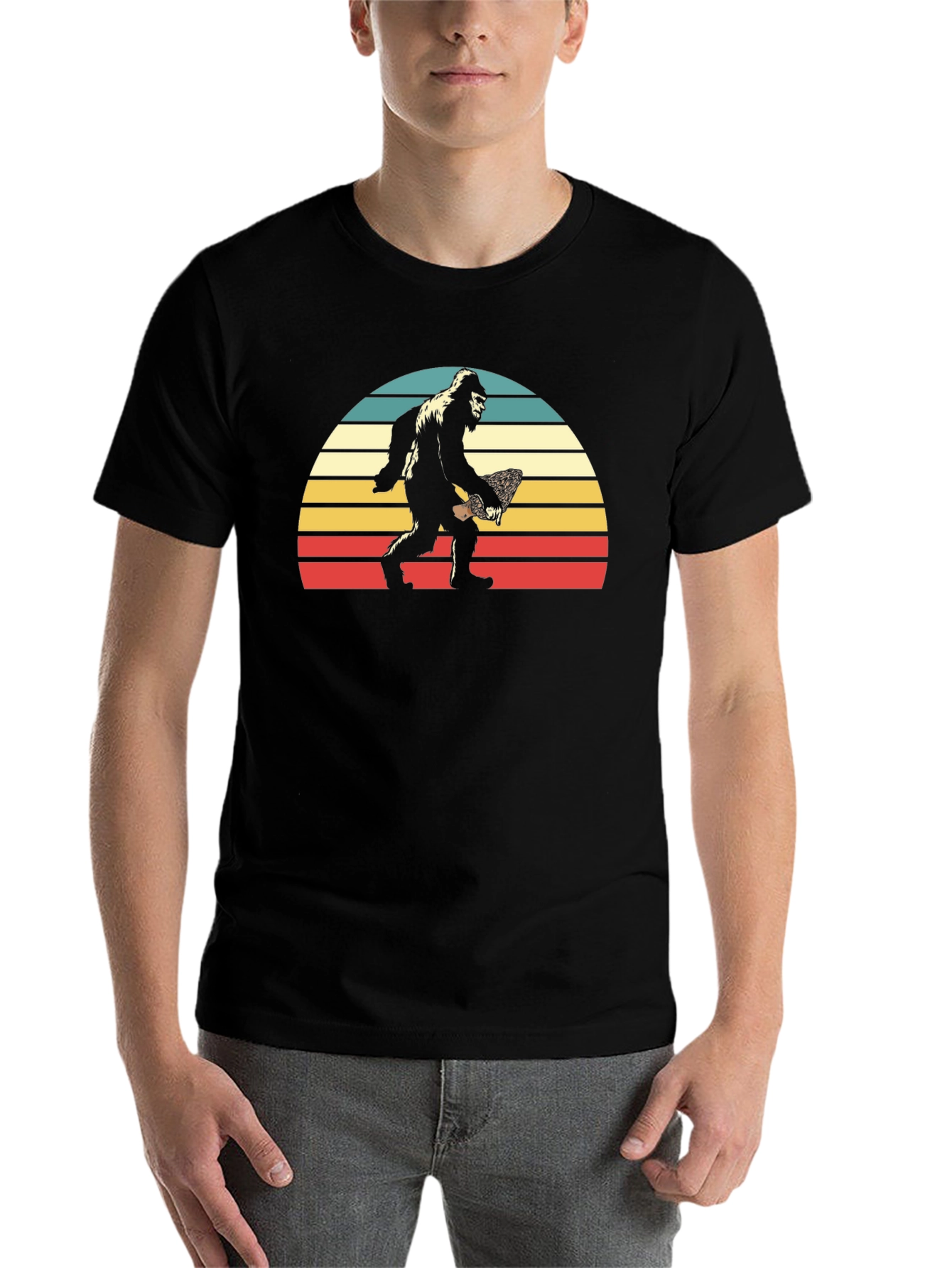 Bigfoot Sunset T-Shirt - Retro Sasquatch Tee