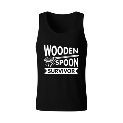 Funny Wooden Spoon Survivor Retro Humor Sleeveless Tank For Guys