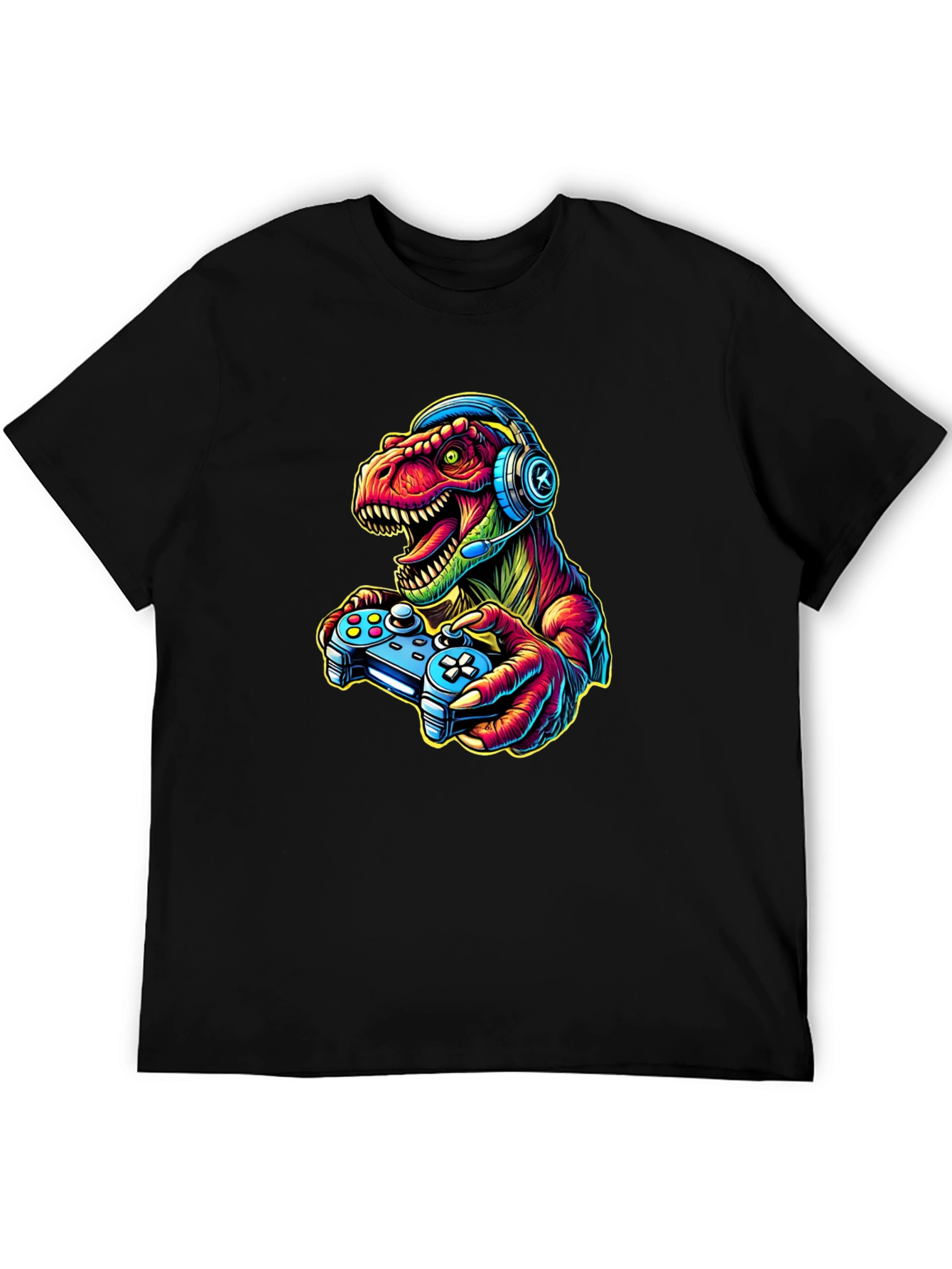 Gamer Dinosaur T-Shirt - Retro Style