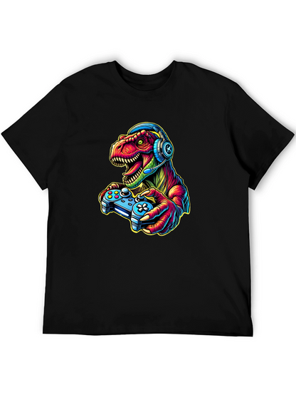 Gamer Dinosaur T-Shirt - Retro Style