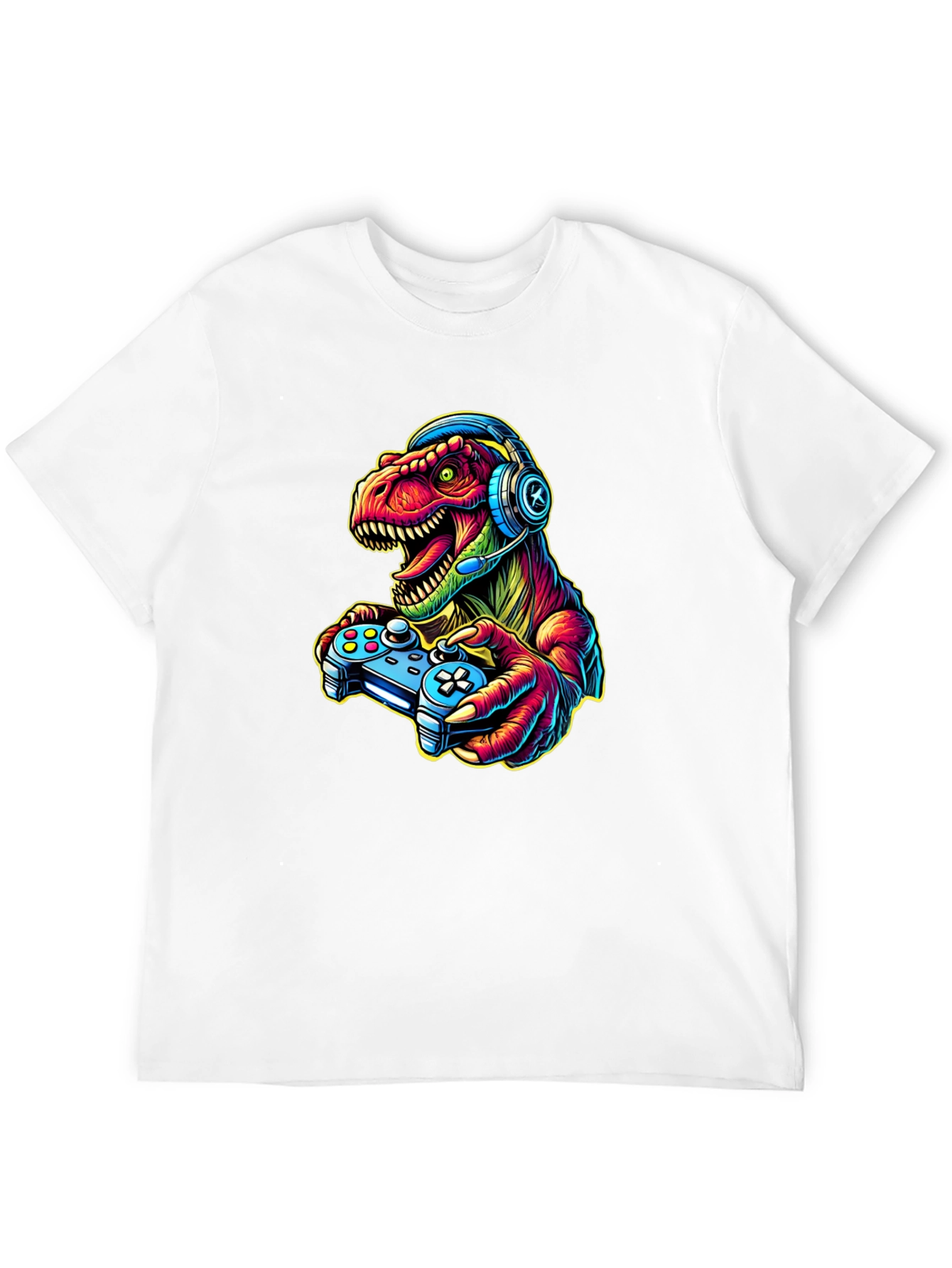 Gamer Dinosaur T-Shirt - Retro Style