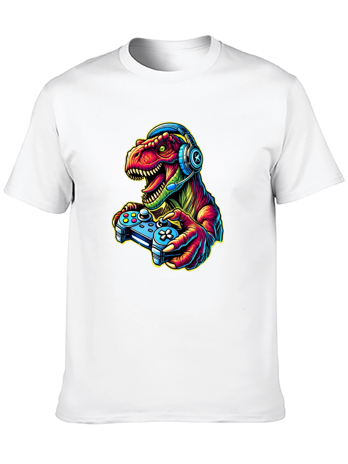 Gamer Dinosaur T-Shirt - Retro Style