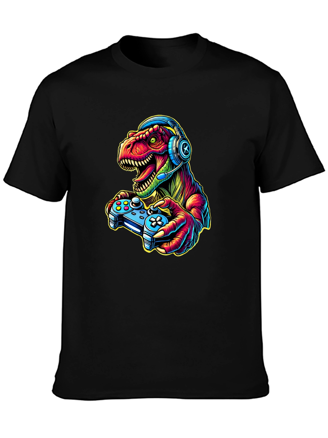 Gamer Dinosaur T-Shirt - Retro Style