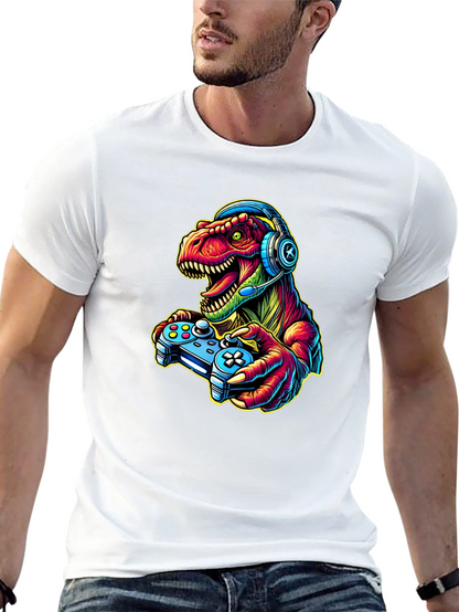 Gamer Dinosaur T-Shirt - Retro Style