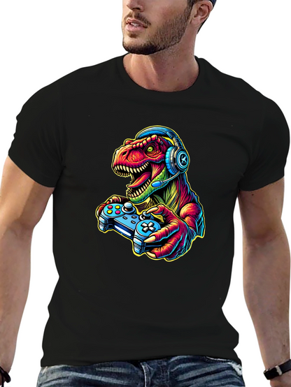 Gamer Dinosaur T-Shirt - Retro Style