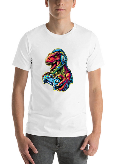 Gamer Dinosaur T-Shirt - Retro Style