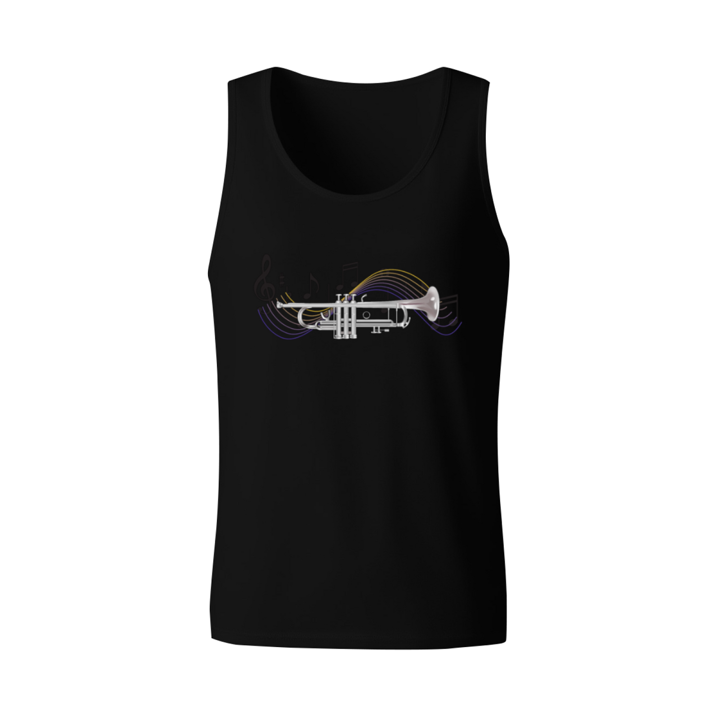 Vibrant Trumpet & Color Music Notes Men¡¯s Cotton Tank Top