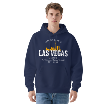 Vintage Las Vegas Cityscape Black Hoodie