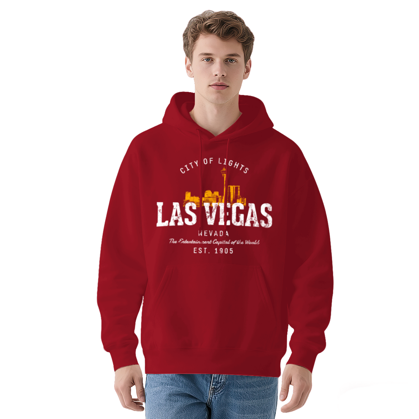 Vintage Las Vegas Cityscape Black Hoodie
