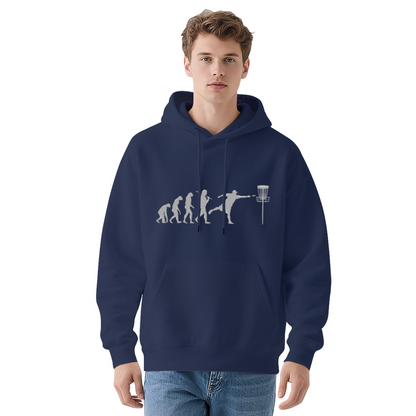 Disc Golf Evolution Ape Navy Hoodie, Unisex Outdoor Soft Comfort Hoodie
