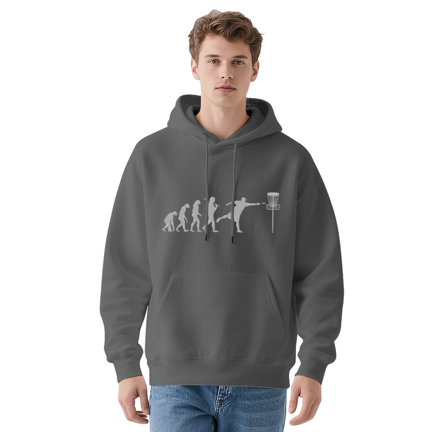 Disc Golf Evolution Ape Navy Hoodie, Unisex Outdoor Soft Comfort Hoodie