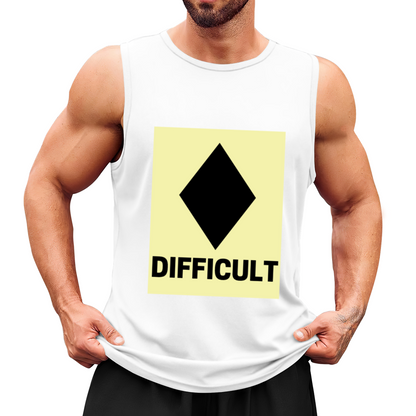 Difficult Ski Slope Warning Sign Graphic Tank Top