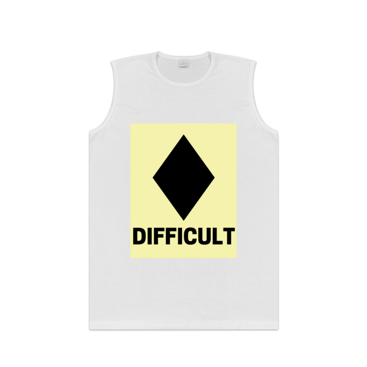 Difficult Ski Slope Warning Sign Graphic Tank Top