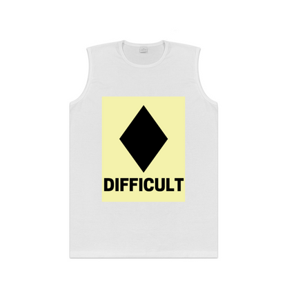 Difficult Ski Slope Warning Sign Graphic Tank Top