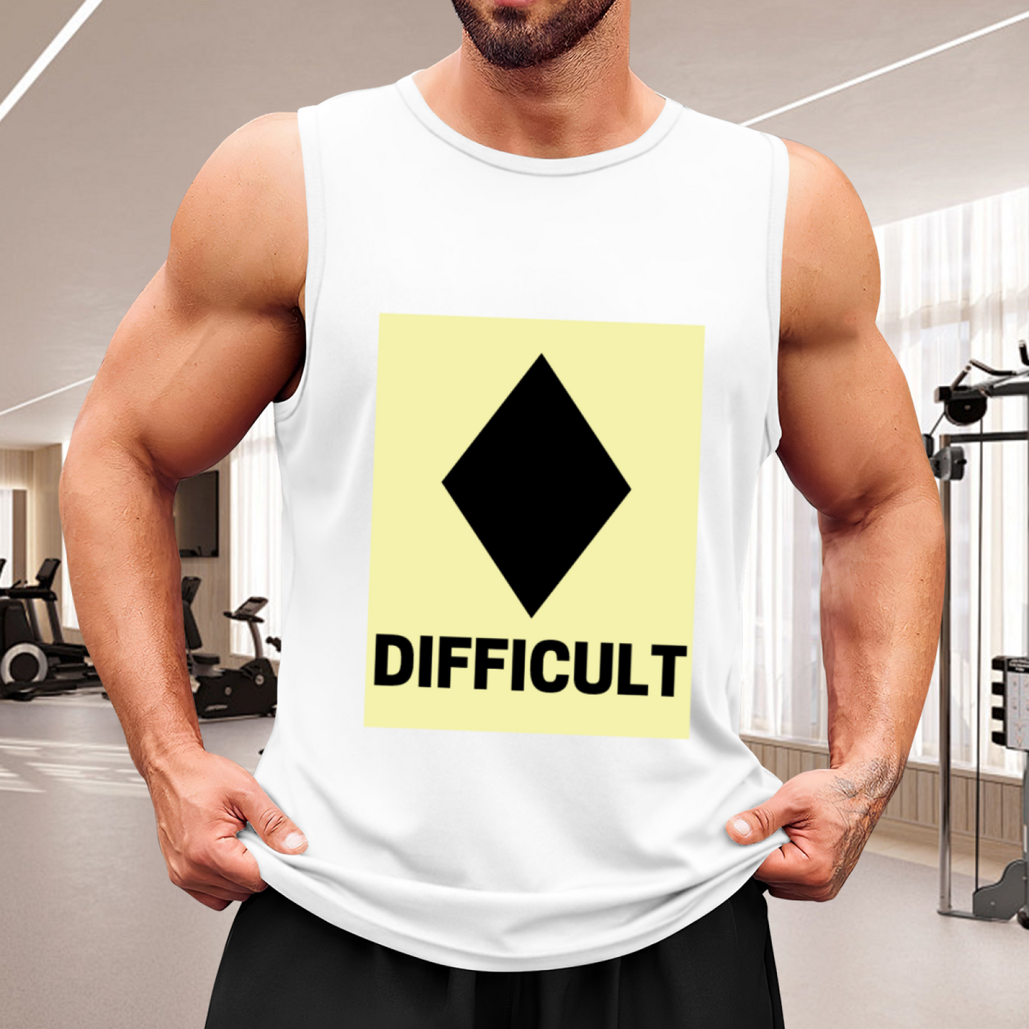 Difficult Ski Slope Warning Sign Graphic Tank Top