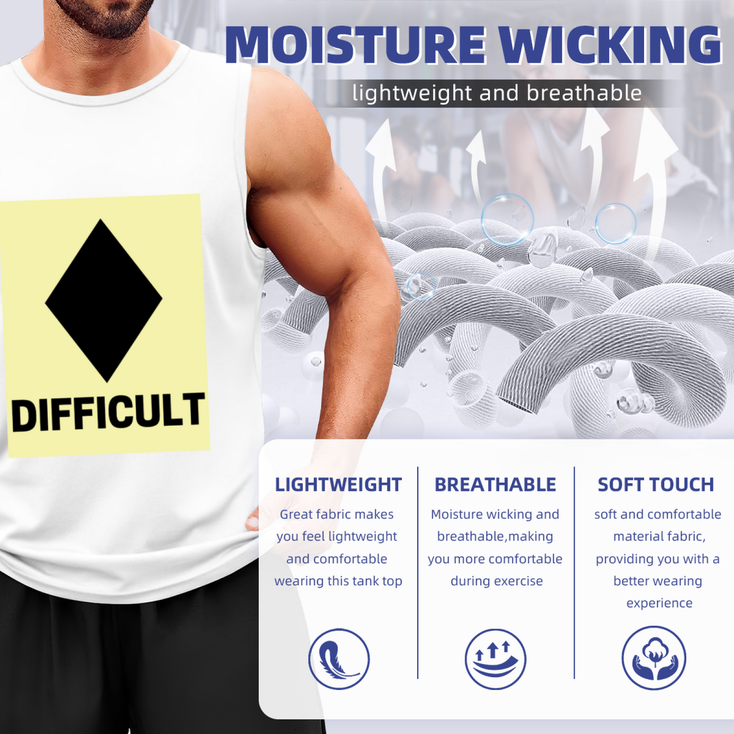 Difficult Ski Slope Warning Sign Graphic Tank Top