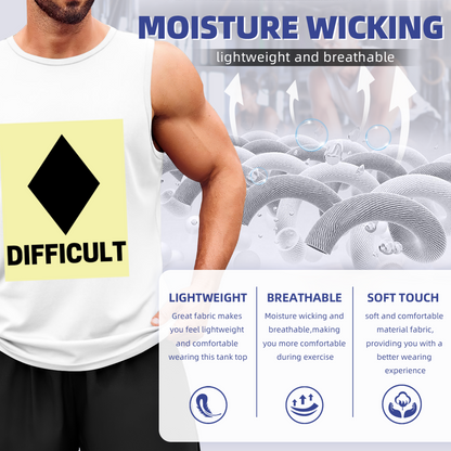 Difficult Ski Slope Warning Sign Graphic Tank Top