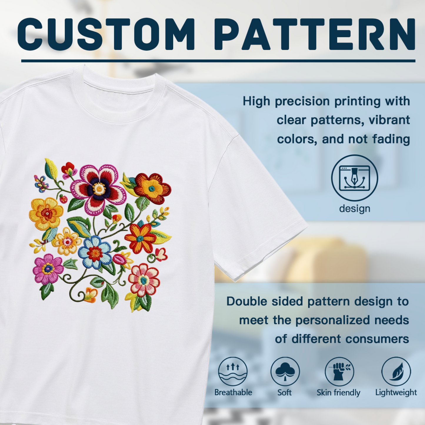 Vintage Folk Colorful Floral Embroidery Plus Size Women¡¯s T-Shirt