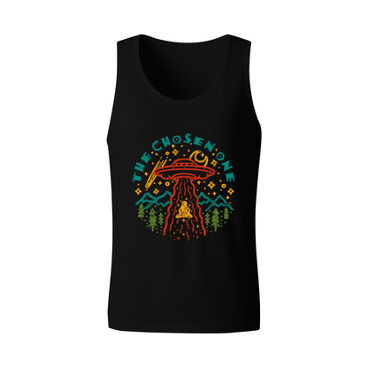 The Chosen One UFO Alien Retro Mountain Graphic Tank For Men