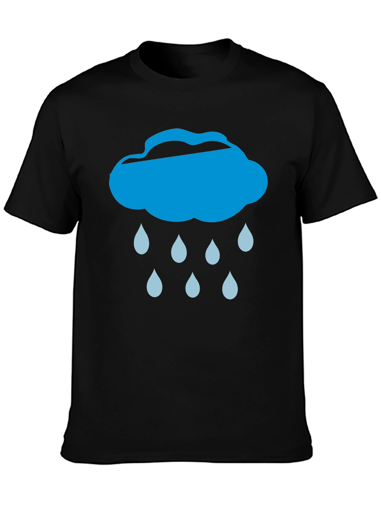 Rain Cloud Graphic Tee - Black Cotton T-Shirt