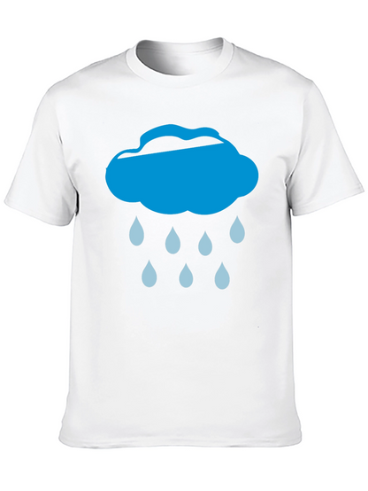 Rain Cloud Graphic Tee - Black Cotton T-Shirt