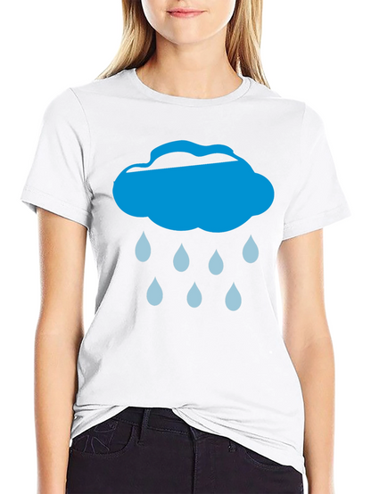 Rain Cloud Graphic Tee - Black Cotton T-Shirt