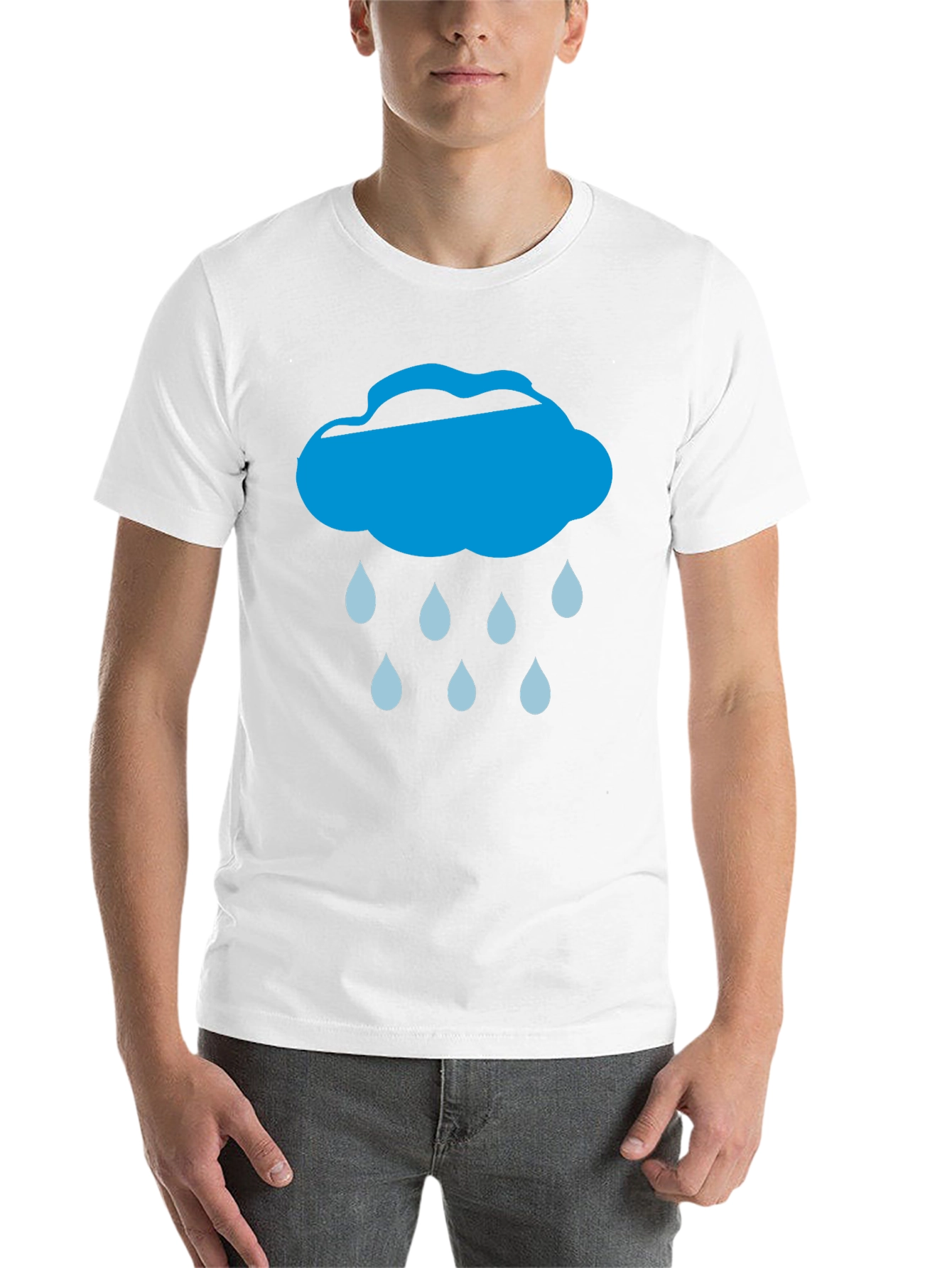 Rain Cloud Graphic Tee - Black Cotton T-Shirt